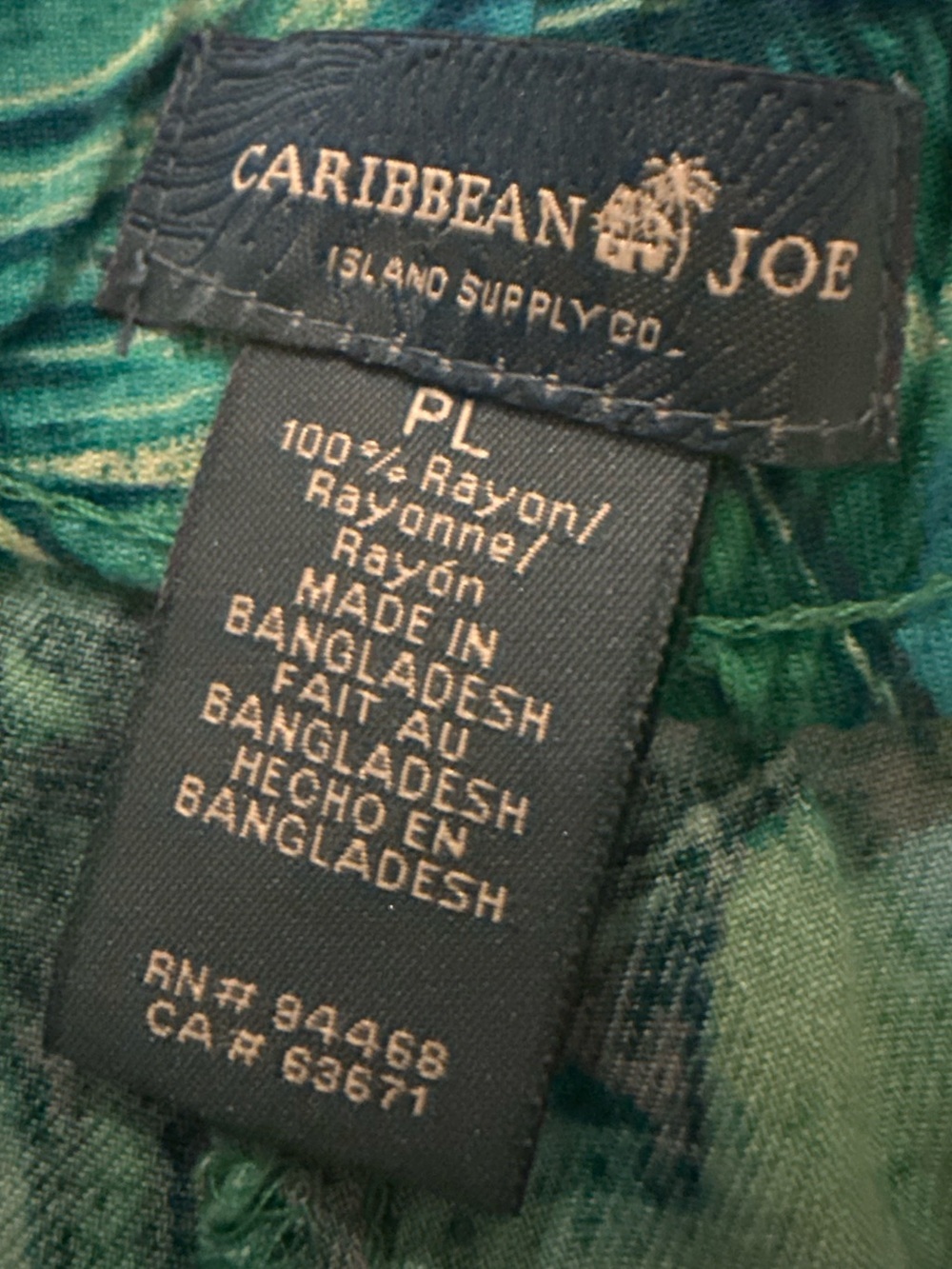 Caribbean Joe PL Petite Large Tropical Floral Cropped Flowy Pants - Picture 3 of 4